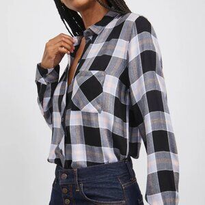 Rails Hunter Shirt in Onyx Periwinkle Blush